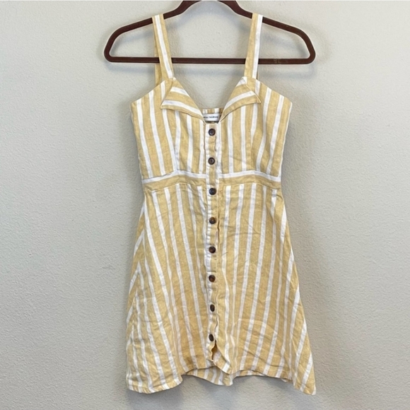 Faithful the Brand Linen Striped Button Up Mini Dress Size 2 - Picture 4 of 9